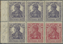 */** Deutsches Reich - Markenheftchenblätter: 1919, Freimarke Germania 15+10Pf. Heftchenblatt Grauviolett - Carnets