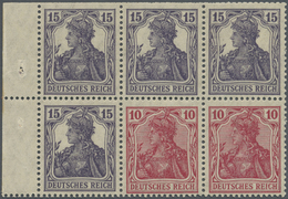 * Deutsches Reich - Markenheftchenblätter: 1919, Freimarken Germania 15 + 10 Pf Heftchenblatt Grauviol - Postzegelboekjes