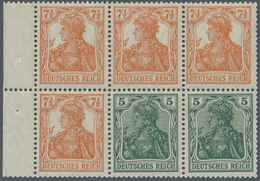 * Deutsches Reich - Markenheftchenblätter: 1918, Germania 5 Pf. Grün (2) Und 7 1/2 Pf. Orange (4) Im H - Booklets