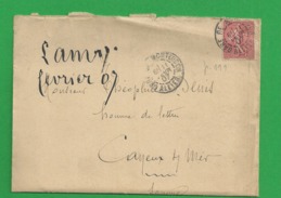 Lettre N° 129 Obl Gare De Montlucon - 1877-1920: Periodo Semi Moderno