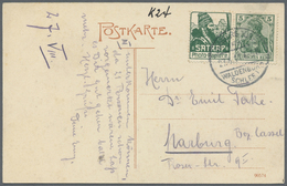 Br Deutsches Reich - Zusammendrucke: 1911, Reklame "Satrap-Photo-Papier" + 5 Pfg. Germania, Waagerechte - Se-Tenant