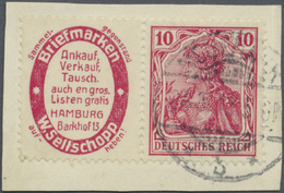 Brfst Deutsches Reich - Zusammendrucke: 1911, Sellschop + 10 Pfg. Germania, Waagerechter Zusammendruck, Gu - Zusammendrucke