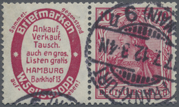 O Deutsches Reich - Zusammendrucke: 1911, Sellschopp + 10 Pfg. Germania, Waagerechter Zusammendruck, G - Se-Tenant