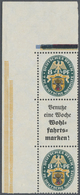 * Deutsches Reich - Zusammendrucke: Nothilfe 1928 8+A1a+8 Qualitätsstück Mit Sauberem Falz - Se-Tenant