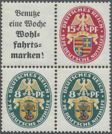 * Deutsches Reich - Zusammendrucke: 1928. Nothilfe Senkr. "A2+8" Mit Senkr. "15+8" Als Einheit, Ungebr - Zusammendrucke