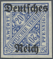 ** Deutsches Reich - Dienstmarken: 20 Pfg. Wasserzeichen Nur Ringe UNGEZÄHNT, Postfrisches Qualitätsstü - Service
