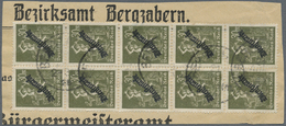 O/Brfst Deutsches Reich - Dienstmarken: 1923, 30 Mark Schlangenaufdruck, Senkr. Zehnerblock Mit 5 X K1 BERGZ - Servizio
