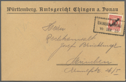 Br Deutsches Reich - Dienstmarken: 1923, 10 Pfg. Schlangenaufdruck Mit Wanderstempel "EHINGEN DONAU 10. - Servizio