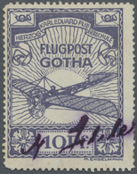 O Deutsches Reich - Halbamtliche Flugmarken: 1912, 10 Pfg. Flugmarke Der Herzog-Karl-Eduard-Fliegersch - Poste Aérienne & Zeppelin