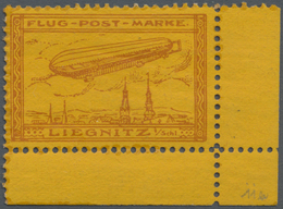 * Deutsches Reich - Halbamtliche Flugmarken: 1913, 'Liegnitz' Bräunlichrot", Luftschiff "Sachsen" über - Poste Aérienne & Zeppelin