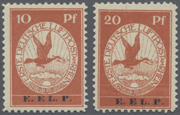 * Deutsches Reich - Halbamtliche Flugmarken: 1912, 10 Und 20 Pfg. E.EL.P. Je Ungebraucht Sauber Entfal - Luchtpost & Zeppelin