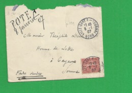 Lettre N° 129 Obl Lille Gare R De Tournai - 1877-1920: Période Semi Moderne