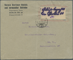 Br Deutsches Reich - Lokalausgaben 1918/23: BERLIN W 66: 1923, Gebührenzettel Mit Handschriftlichem Ein - Brieven En Documenten