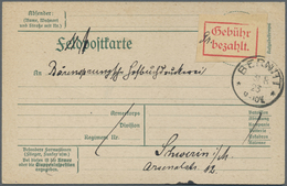 Br Deutsches Reich - Lokalausgaben 1918/23: BERNITT: 1923, Gebührenzettel Mit Karminrotem Kastenstempel - Brieven En Documenten