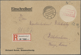 Br Deutsches Reich - Lokalausgaben 1918/23: BRAUNSCHWEIG: 1923, Gebührenzettel In Oblatenform Mit Rotem - Brieven En Documenten