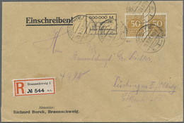Br Deutsches Reich - Lokalausgaben 1918/23: BRAUNSCHWEIG: 1923, 500.000 Mark Gebührenzettel Der Firma B - Lettres & Documents