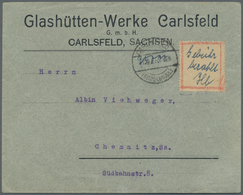 Br Deutsches Reich - Lokalausgaben 1918/23: CARLSFELD (ERZGEBIRGE): 1923, Gebührenzettel Mit Handschrif - Storia Postale