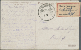 Br Deutsches Reich - Lokalausgaben 1918/23: FREIBURG (BREISGAU): 1923, Gebührenzettel "Taxe Percue" Mit - Lettres & Documents