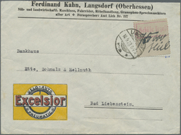Br Deutsches Reich - Lokalausgaben 1918/23: GIESSEN 1: 1923, Gebührenzettel Mit Rotem Einzeiler "Gebühr - Brieven En Documenten