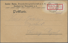 Br Deutsches Reich - Lokalausgaben 1918/23: HALLE (SAALE) OPD: 1923, Gebührenzettel Karmin In Type I D - Brieven En Documenten