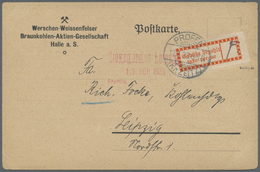 Br Deutsches Reich - Lokalausgaben 1918/23: HALLE (SAALE) OPD: 1923, Gebührenzettel Bräunlichrot In Typ - Lettres & Documents