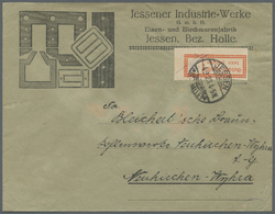 Br Deutsches Reich - Lokalausgaben 1918/23: HALLE (SAALE) OPD: 1923, Gebührenzettel Bräunlichrot, Rands - Lettres & Documents