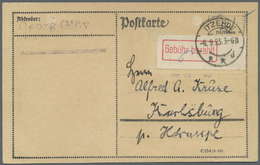 Br Deutsches Reich - Lokalausgaben 1918/23: ITZEHOE: 1923, Gebührenzettel Mit Rotem Ra1 "Gebühr Bezahlt - Brieven En Documenten