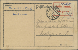 Br Deutsches Reich - Lokalausgaben 1918/23: KARLSRUHE (OPD): 1923, Gebührenzettel In Type I Und Handsch - Brieven En Documenten