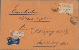 Br Deutsches Reich - Lokalausgaben 1918/23: KARLSRUHE (OPD): 1923, Gebührenzettel Der Type II Und Hands - Lettres & Documents