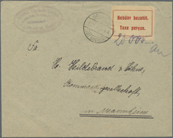 Br Deutsches Reich - Lokalausgaben 1918/23: KARLSRUHE (OPD): 1923, Gebührenzettel In Type II A ( ç Etwa - Brieven En Documenten