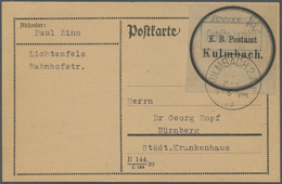 Br Deutsches Reich - Lokalausgaben 1918/23: KULMBACH: 1923, Postsackverschlusszettel "K.B. Postamt Kulm - Brieven En Documenten