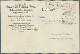 Br Deutsches Reich - Lokalausgaben 1918/23: KÜPPERSTEG: 1923, Gebührenzettel Mit Handschriftlichem Verm - Brieven En Documenten