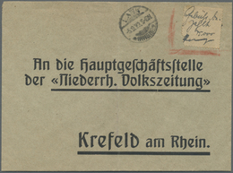 Br Deutsches Reich - Lokalausgaben 1918/23: LANK: 1923, Gebührenzettel Mit Handschriftlichem Vermerk "G - Lettres & Documents