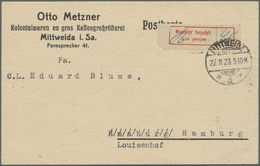 Br Deutsches Reich - Lokalausgaben 1918/23: LEIPZIG (OPD BEZIRK),: 1923, Gebührenzettel Mit Vollem Rand - Lettres & Documents