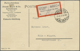 Br Deutsches Reich - Lokalausgaben 1918/23: LEVERKUSEN: 1923, Gebührenzettel "Gebühr Bezahlt/Taxe Percu - Lettres & Documents