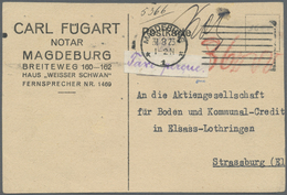 Br Deutsches Reich - Lokalausgaben 1918/23: MAGDEBURG 1: 1923, Gebührenzettel "Taxe Percue" Auf Ausland - Lettres & Documents