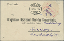 Br Deutsches Reich - Lokalausgaben 1918/23: MEUSELBACH (THÜRINGEN): 1923, Gebührenzettel-Oblate Mit Rot - Brieven En Documenten