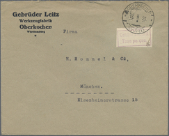 Br Deutsches Reich - Lokalausgaben 1918/23: OBERKOCHEN: 1923, Gebührenzettel Auf Weißem Papier Mit Lila - Brieven En Documenten