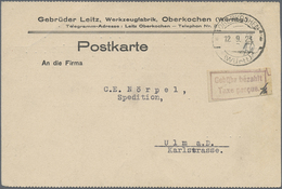 Br Deutsches Reich - Lokalausgaben 1918/23: OBERKOCHEN: 1923, Gebührenzettel Auf Weißem Papier Mit Lila - Lettres & Documents