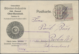 Br Deutsches Reich - Lokalausgaben 1918/23: OBERRAMSTADT; 1923, Gebührenzettel Mit Rotem Einnahm-Nachwe - Lettres & Documents