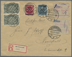 Br Deutsches Reich - Lokalausgaben 1918/23: OBERRAMSTADT: 1923, Zwei Gebührenzettel Mit Rotem Einnahm-N - Lettres & Documents