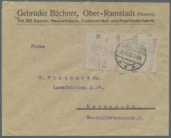 Br Deutsches Reich - Lokalausgaben 1918/23: OBERRAMSTADT: 1923, Gebührenzettel Mit Rotem Einnahm-Nachwe - Brieven En Documenten