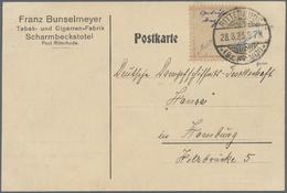 Br Deutsches Reich - Lokalausgaben 1918/23: RITTERHUDE (BREMEN): 1923, Gebührenzettel Mit Handschriftli - Lettres & Documents