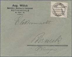 Br Deutsches Reich - Lokalausgaben 1918/23: ROTHEMÜHLE (KR. OLPE): 1923, Gebührenzettel Mit Handstempel - Lettres & Documents