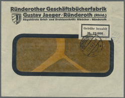 Br Deutsches Reich - Lokalausgaben 1918/23: RÜNDEROTH: 1923, Gebührenzettel "Gebühr Bezahlt/ M 75 000" - Brieven En Documenten