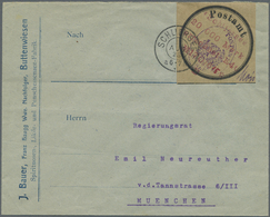 Br Deutsches Reich - Lokalausgaben 1918/23: SCHLIERSEE: 1923, Postsackverschlußzettel Als Gebührenzette - Lettres & Documents