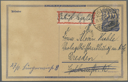 Br Deutsches Reich - Lokalausgaben 1918/23: WELZOW: 1923, Gebührenzettel Aus Markenbogenrand Mit Handsc - Lettres & Documents