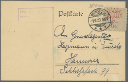 Br Deutsches Reich - Lokalausgaben 1918/23: WUNSTORF 1923, Gebührenzettel "hs. Gebühr Bezahlt/Namenszei - Lettres & Documents