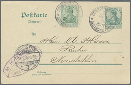 GA Deutsches Reich - Ganzsachen: 1905, 5 Pfg. Germania Antwortkarte Mit 5 Pfg. Zusatzfrankatur Vorfrank - Andere & Zonder Classificatie