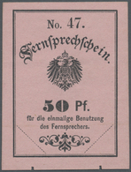 GA Deutsches Reich - Ganzsachen: 1889, Deutsches Reich, Fernsprechschein 50 Pf. Schwarz Auf Rosa, No. 4 - Other & Unclassified